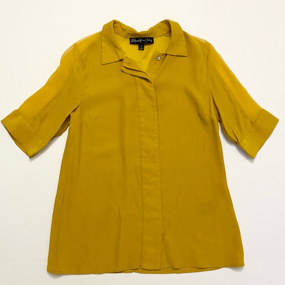 Elizabeth and James 100% Silk Button Down Blouse